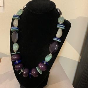 Gorgeous purple and blue necklace jewelry 22 1/2”